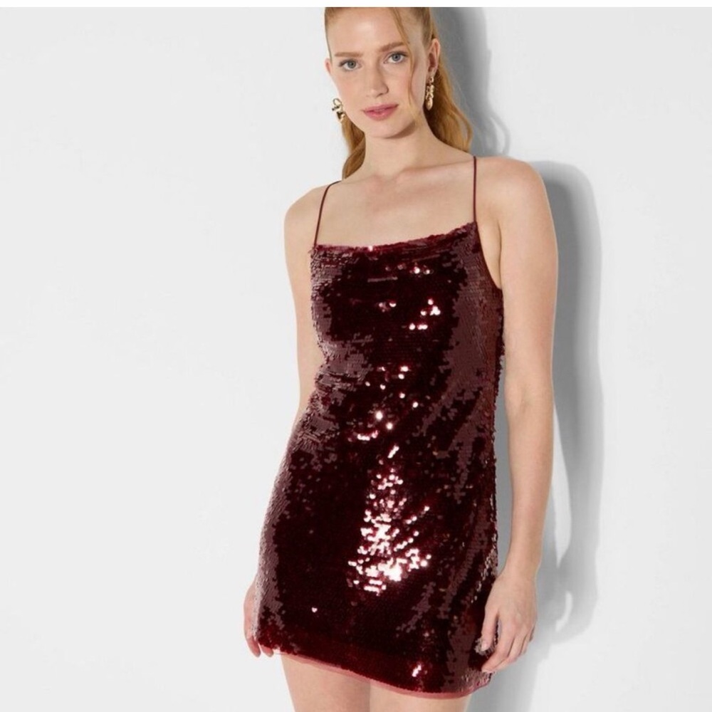 Wild Fable, Mini Sequin Slip Burgundy